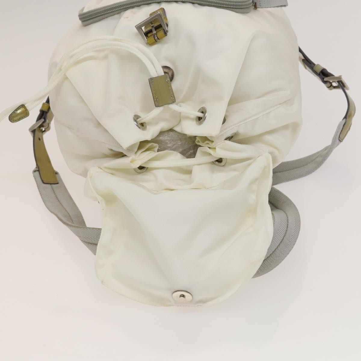 バッグ Prada Nylon Backpack PRADA Backpack Nylon White Silver Auth 134573 | eBay