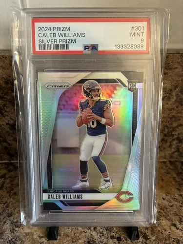 Caleb Williams 2024 Panini Prizm #301 *SILVER PRIZM* RC Rookie Card PSA 9