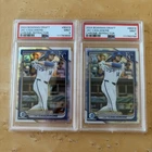 2024 Bowman Chrome 1st JAC CAGLIANONE PSA 9 Mint 2 Card Lot Refractor #BDC-8