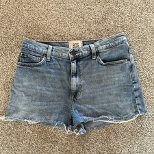 BDG High-Rise Girlfriend Cutoff Denim Shorts Women  s Size 30 Light Blue Denim