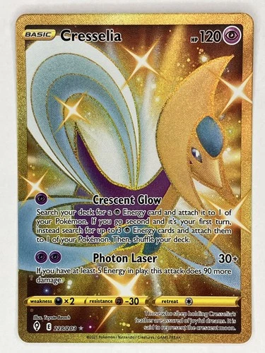 Cresselia NM GOLD 228/203 SWSH07: Evolving Skies Pokemon TCG Holo