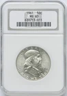1961 Franklin Half Dollar NGC MS65 50c Silver US Philadelphia Mint Coin