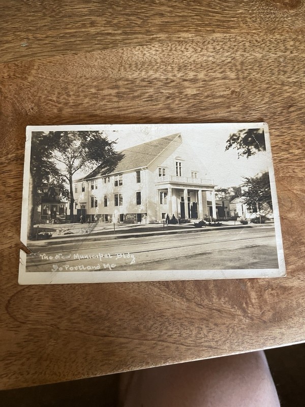 REAL PHOTO POSTCARD PORTLAND MAINE, MUNICIPAL BUILDING 1900’s SEE PICS 