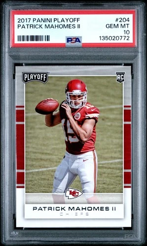 2017 PANINI PLAYOFF #204 PATRICK MAHOMES II ROOKIE RC PSA 10
