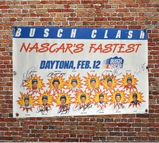 Signed 1984 Busch Clash NASCAR Poster (COA) 11 Autographs Davey Allison Kulwicky