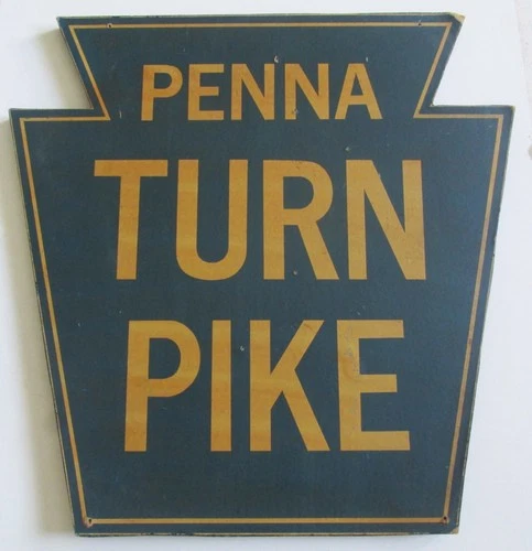 Vintage Pennsylvania PENNA TURNPIKE Keystone Shaped Highway Road Sign