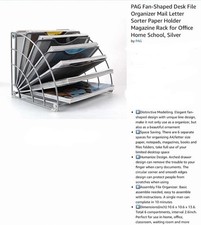 PAG Organizzatore File Scrivania a Forma di Ventaglio Porta Riviste Metallo Assemblare in Minuti ��