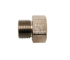 Adapter gwintu wodór W21.8 lewy gwint wewnętrzny - gaz szlachetny W21.8 gwint zewnętrzny