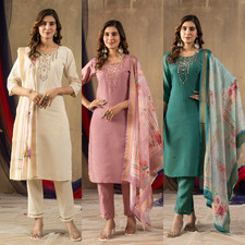 indian Bollywood Women Style Hand Work Chikankari Kurti Cotton Lakhnavi kurti