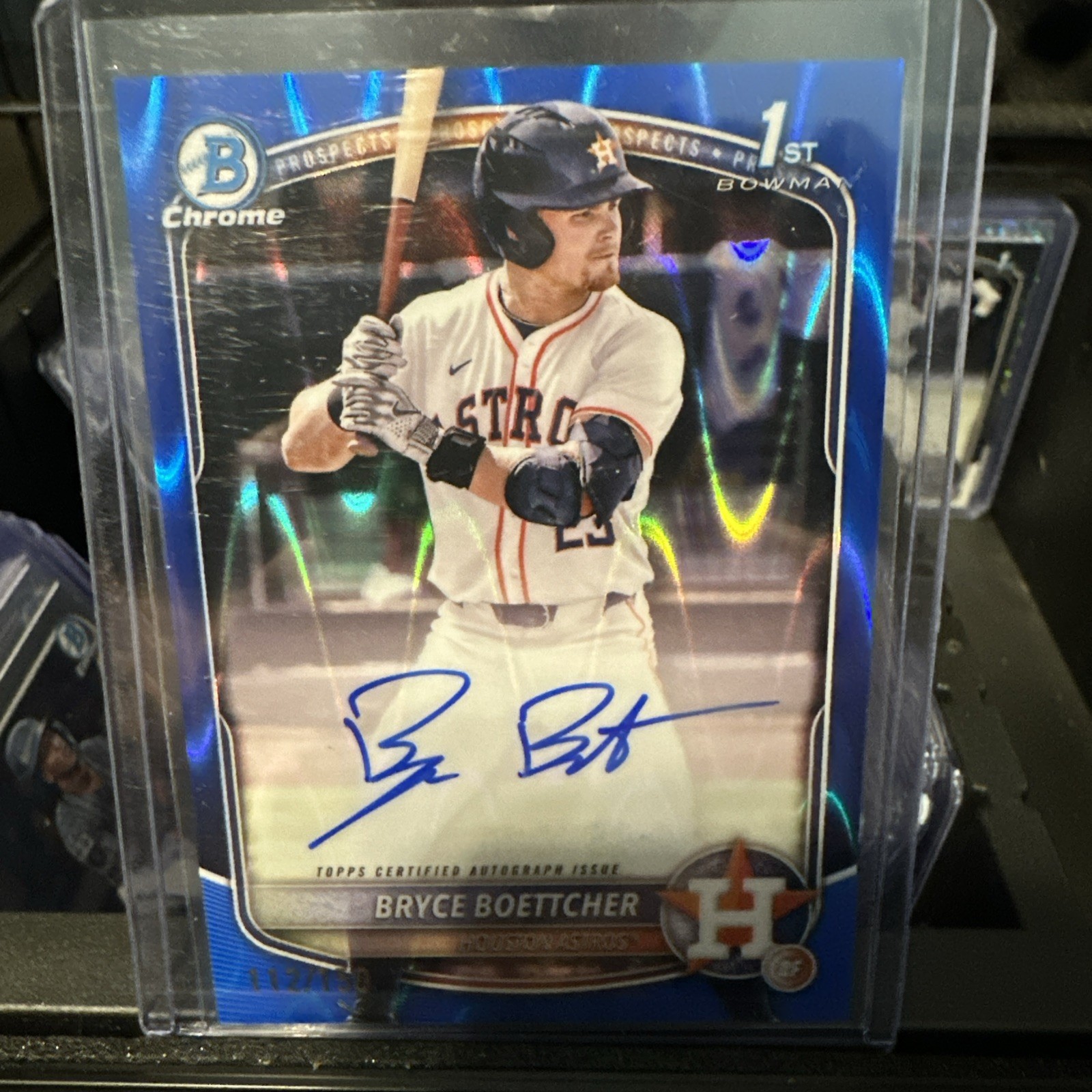 2025 Bowman Chrome Bryce Boettcher Auto Blue RayWave Refractor 1st #112/150