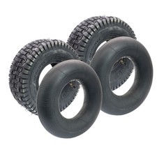 SECURA 2x Pneus 15x6.00-6 + 2x chambres à air valve coudée pour tondeuse