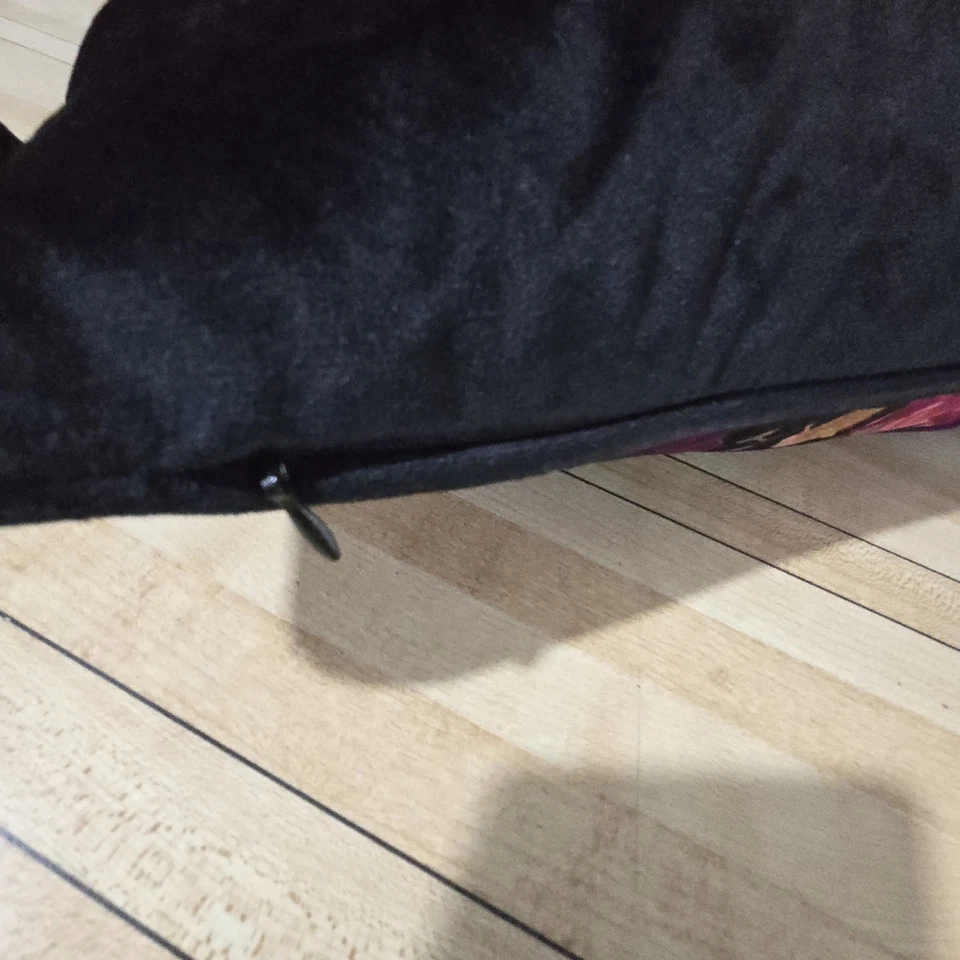 Cynthia Rowley Curious Halloween Skull Velvet Floral Feather Throw Pillow 18.5" - Image 4 of 4