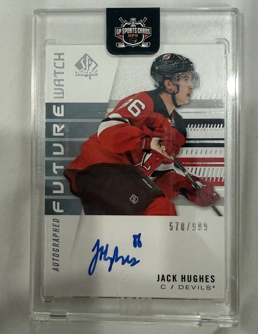 2019 SP AUTHENTIC #148 JACK HUGHES FUTURE WATCH AUTO ROOKIE RC /999