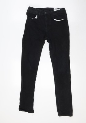 Denim & Co. Herren Skinny Jeans schwarz Baumwolle Größe 28 in L29 im Regular Zip