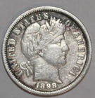 1898-P BARBER SILVER DIME - Very Fine - Full Liberty - #C4859