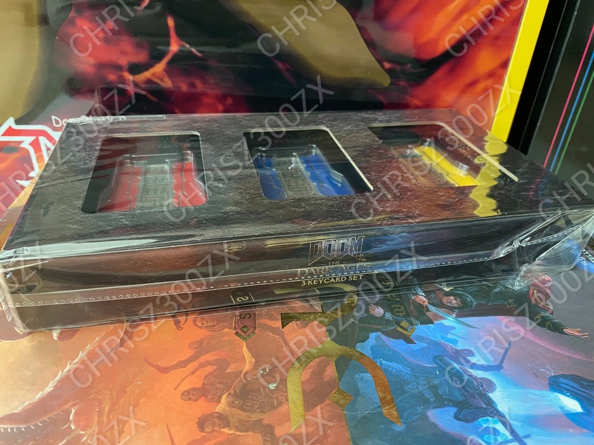 DOOM The Dark Ages Keycard 3-Pack Box Set Yellow Blue Red Figure