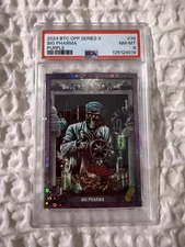 2024 Bitcoin Trading Cards: Series 3 Purple /700 Big Pharma #39 PSA 8