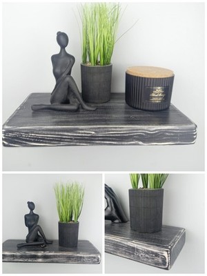 Grobes Massivholz schwebendes recyceltes gewaschenes Wandregal + kostenlose Stützen 6'' 7'' 9''