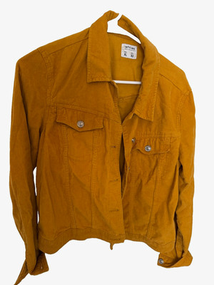 Lefties Denim Collection Youth Yellow Trucker Jacket XL Orange Pockets Button
