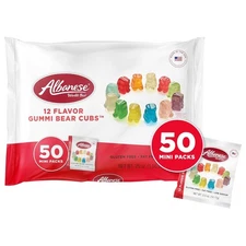 Albanese World's Best Gummi Snack Packs, 12 Flavor Gummi Bear Cubs, 50 - 0.5oz M