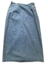 VTG Y2K Christopher Banks Blue Denim Maxi Side Button Skirt Women  s 10 boho