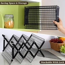 Collapsible Cooling Rack 4-Tier , Adjustable Stackable Baking & Roasting Rack