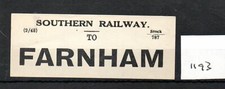 Southern Railway. SR - Luggage Label (1193) Farnham