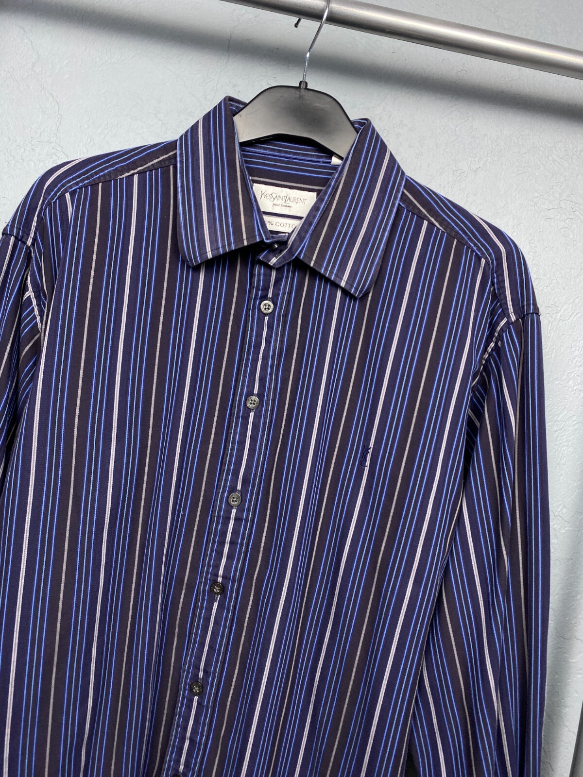 Camicia uomo Yves Saint Laurent YSL manica lunga a righe taglia L