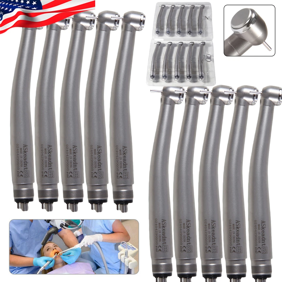10 PCS Dental High Speed Handpiece Push Button Turbine 4 Hole NSK Pana Max Style - Image 3 of 4