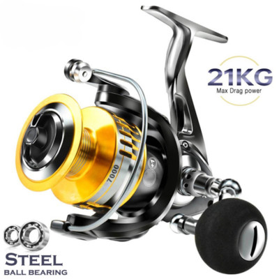 Metal Freshwater Seawater Dual Use Fishing Reel Big Pulling Drag Spinning Reel