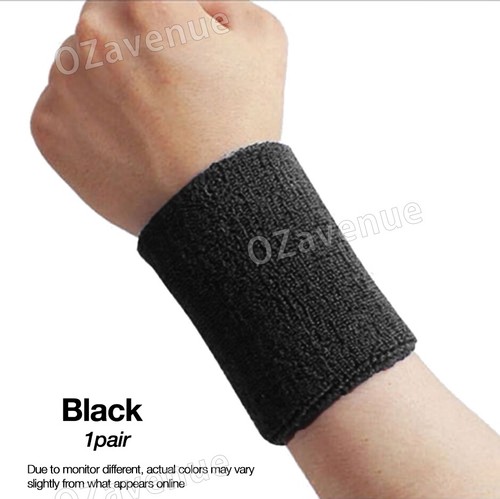 4x 2x Wristband Sweatband Running Sweat Band Sport Tennis Badminton Yoga Costume - Picture 9 of 23