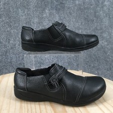 Clarks Shoes Womens 8 Cheyn Madi Loafers Flats Slip On Comfort Black Leather