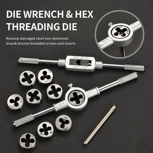 24pc Tap and Die Set Thread Repair Tool Kits Die set Tap Set Screw Repair Thread - Picture 10 of 12