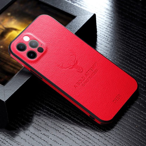 For iPhone 16 15 14 Pro Max 12 11 13 X Elk Deer Leather Silicone Soft Case Cover - Picture 16 of 18
