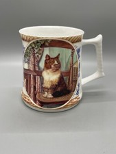 Cat Flowers English Cup Mug Tabby Cat
