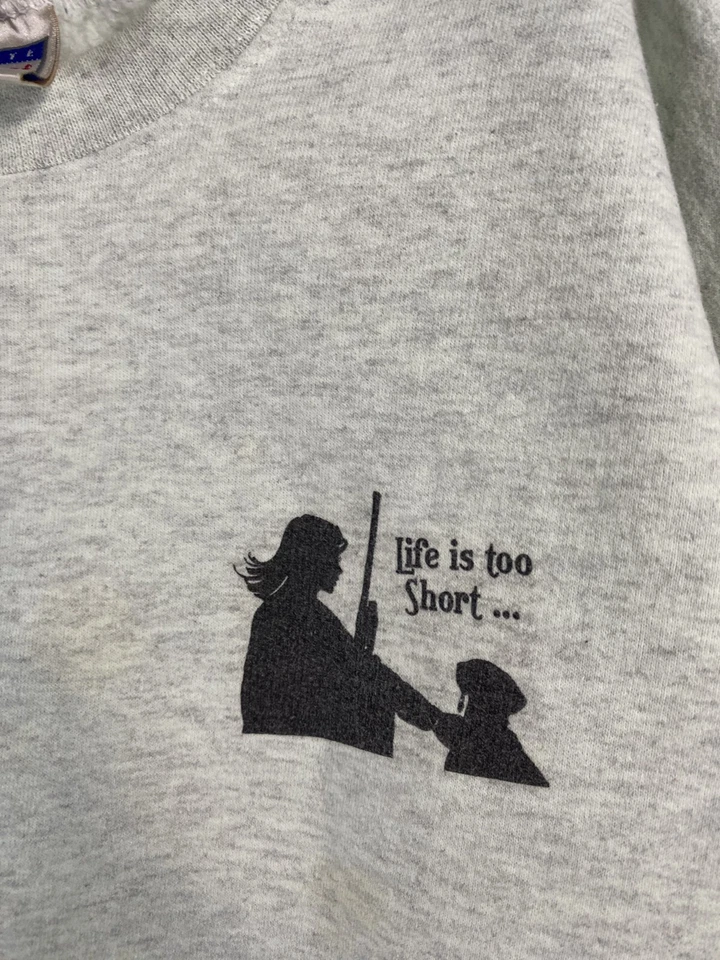 De Colección Sudadera Exterior Hombre Grande Gris Life is Too Short to Hunt with Pullover Foto 4 de 4