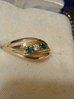 14k Emerald & Dia. Ring vintage design, nice emerald's & diamond size 5, 2.76gr — photo 3
