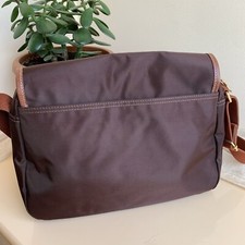 Vintage Nylon LONGCHAMP Crossbody Bag Wickeltasche Schulter Leder Messenger