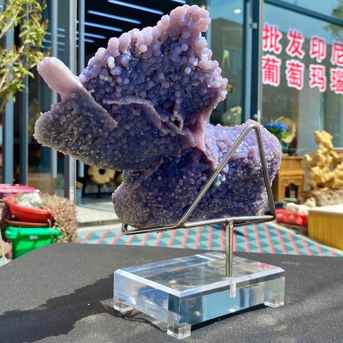 9,81 lb Natural raro alta calidad uva ágata cristal muestra mineral áspero - Imagen 10 de 18