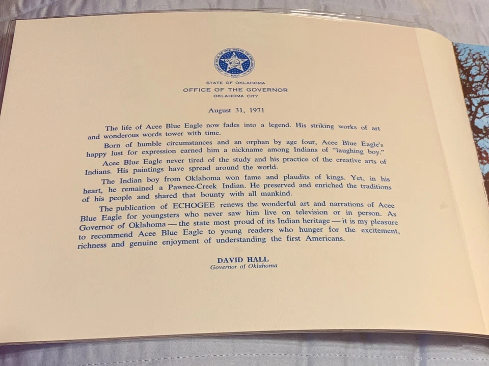 Echogee The Little Blue Deer, By Acee Blue Eagle, 1st Ed. vaccum sealed #4255 - Image 2 of 4