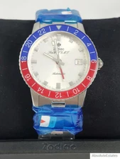 Zodiac Sea Wolf GMT Crystal Topper Edition Automatic Red Blue Watch ZO9408 NWOT