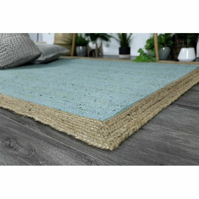 Modern Rug Carpet Floor Jute Mat Carpet Bedroom Braided Area Rug Square Shape - Image 4 of 4