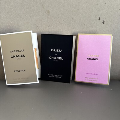 CHANEL Women's Perfume Sample Spray Set 3 PIECE LOT Bleu Chance Gabrielle