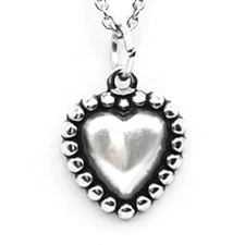 Heart Charm Necklace - 925 Sterling Silver - #C134