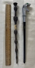 Harry Potter Universal Studios Lucius Malfoy Snake & Dumbledore 2 Wands 12"