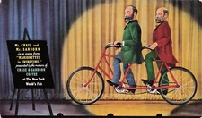 Chase Sanborn Coffee Tandem Bicycle New York City World's Fair Vtg Postcard F38