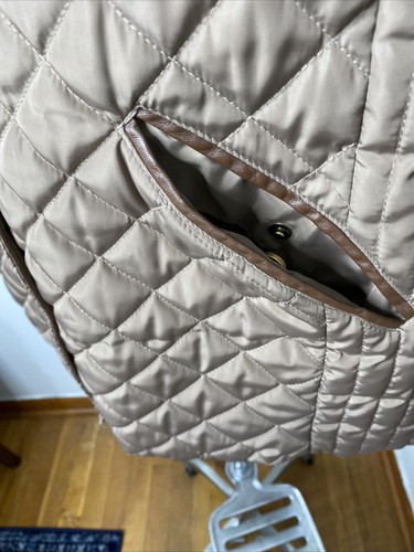 Ralph Lauren Cappotto Trapuntato Marrone Giacca Equitazione Donna XL Tasche Zip Snap - Foto 6 di 19