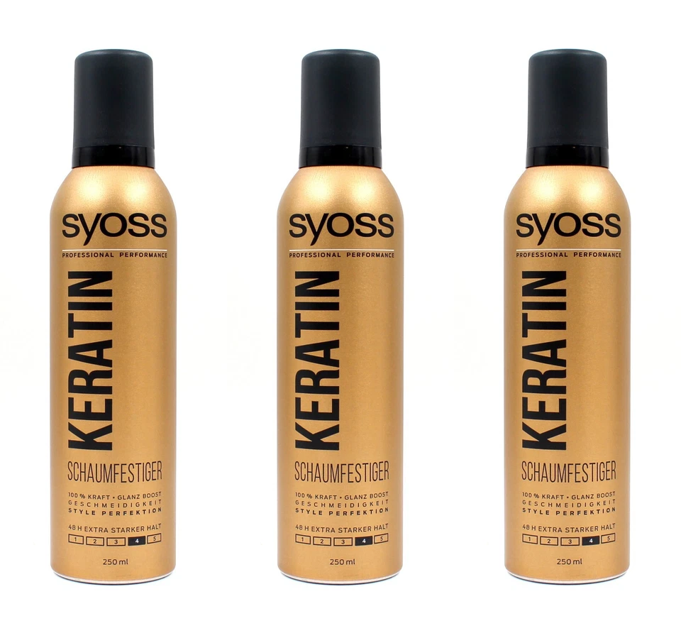 Syoss Keratin Schaumfestiger 48h Extra Starker Halt , 3x250ml EAN4015100190595