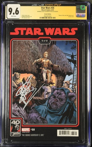 WARWICK DAVIS FIRMATO STAR WARS #35 8/23 VARIANTE FUMETTO AUTOGRAFATO CGC JSA 9.6