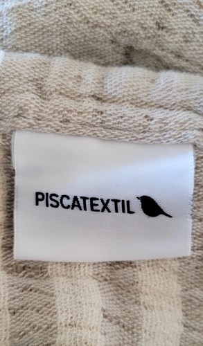 Oversized Reversible Throw Taupe/Stripes Made in Portugal Piscatextil NWT - Picture 7 of 8